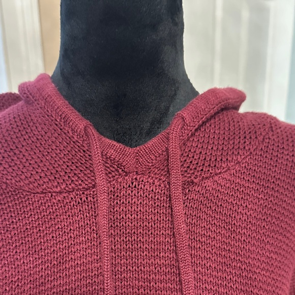 Harper Hooded Cardigan in Rich Burgundy - Picture 3 of 8